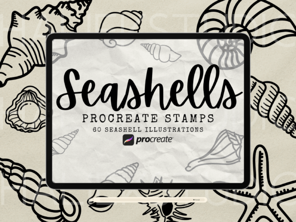 Seashell Procreate Stamp Brush Set