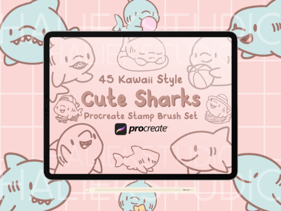 Sharks Procreate Stamp Brush Set