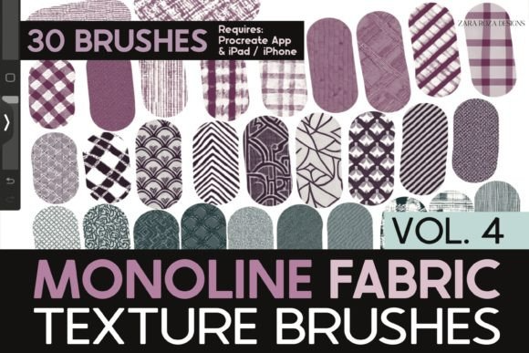 Procreate Fabric Monoline Brushes Vol. 4