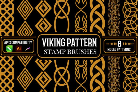 Viking Stamp Set for Procreate, Cdr & Ai