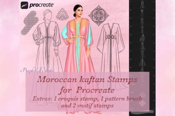 Moroccan Kaftan Procreate Stamps