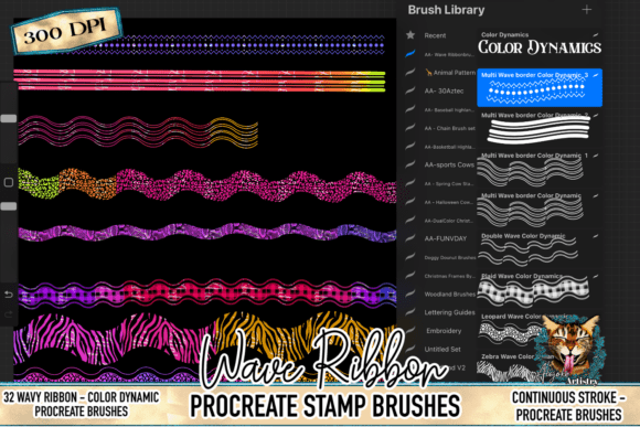 Wavy Ribbon Procreate Brush Set