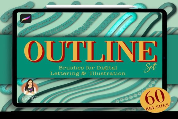 60 Outline Procreate Brushes