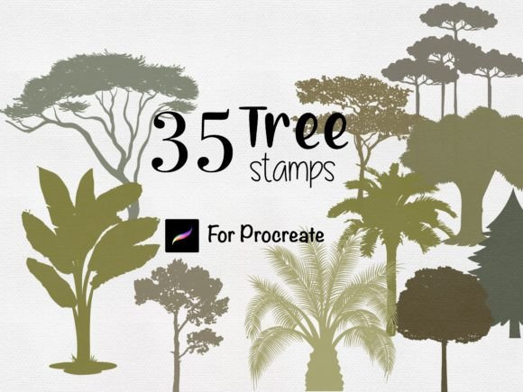 Procreate Tree Stamps Botanical Brushes