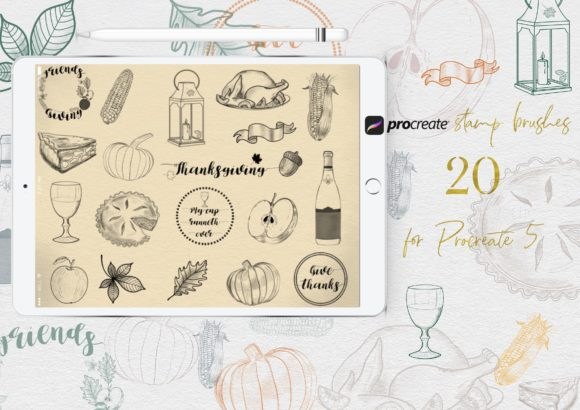 Easter Menu Procreate Stamps Food Set
