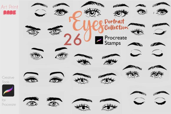 Procreate Eyes Portrait Anime Eye Stamps
