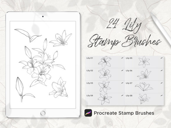 Lily Procreate Stamp Brushes
