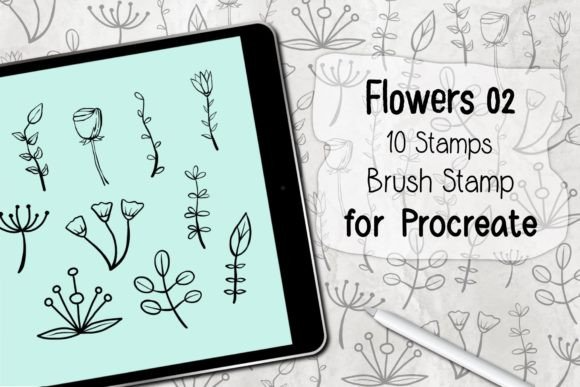 Procreate Brush Stamp | Flowers 02