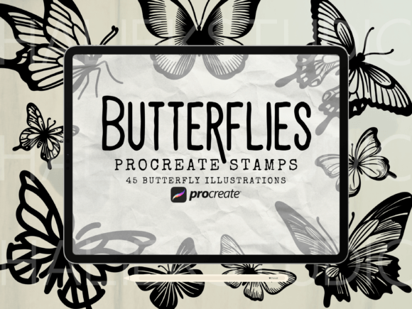 Butterflies Procreate Stamp Brush Set