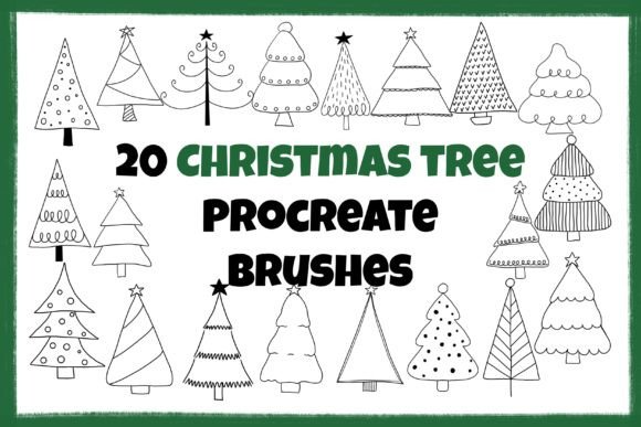 20 Doodle Christmas Procreate Stamps