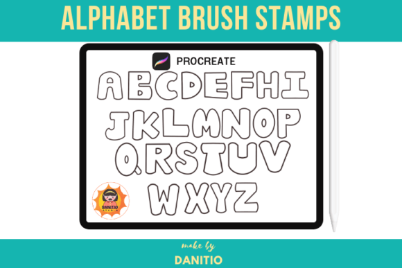 36 Alphabet Brush Stamps