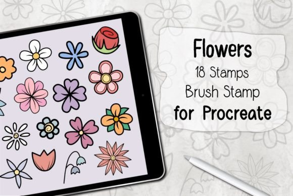 Stamp Brush Procreate | Flowers 01