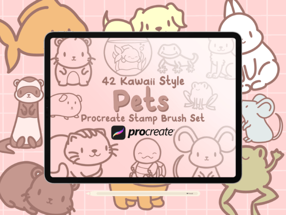 Pet Animals Procreate Stamp Brush Set
