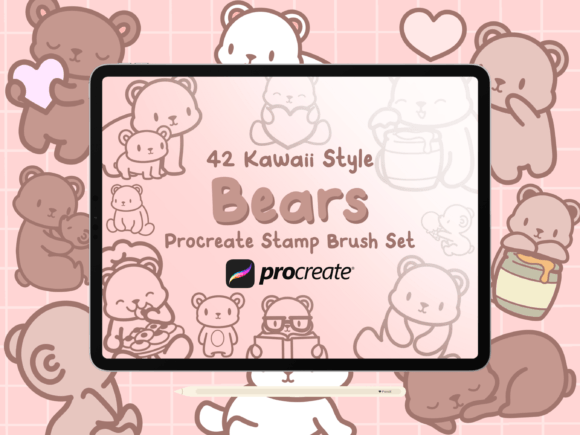 Bears Procreate Stamp Brush Set