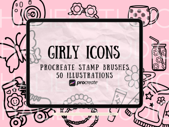 Girly Icons Procreate Brush Set