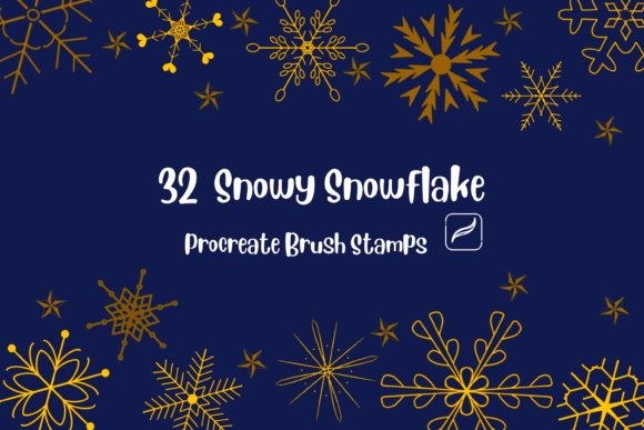 Procreate Brush Stamp Snowy Snowflake