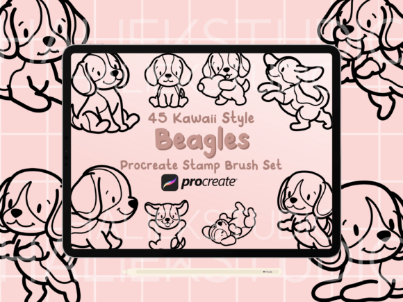 Beagle Procreate Stamp Brush Set