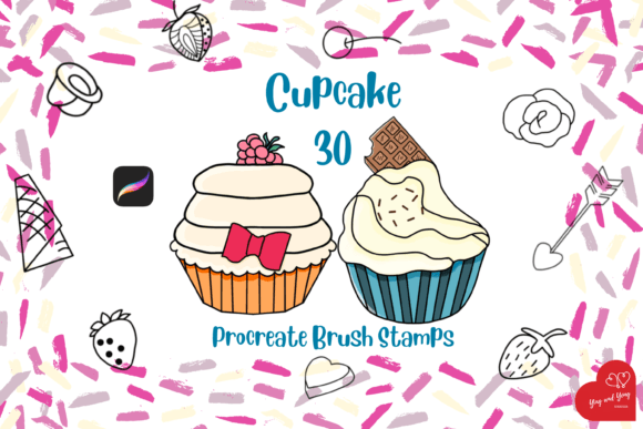Procreate Brush Stamp Cupcake