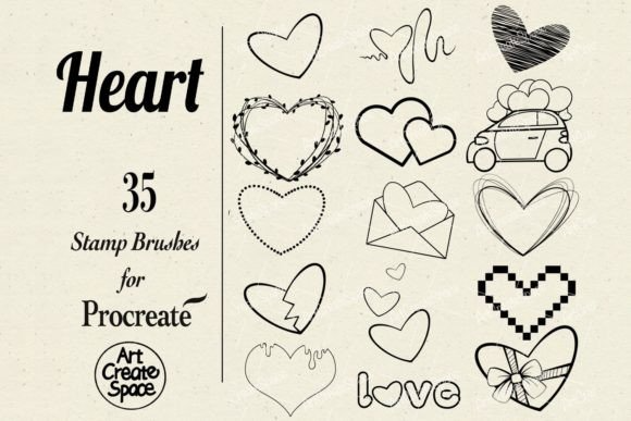 Heart Procreate Brushes