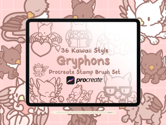 Gryphons Procreate Stamp Brush Set