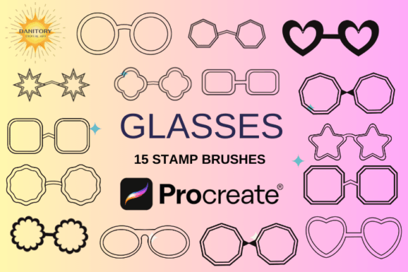 15 Glasses Stamp Brushes