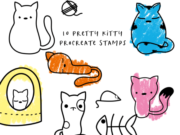 Pretty Kitty Procreate Stamps