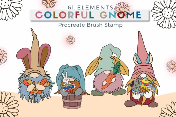 Procreate Brush Stamp-Colorful Gnome 61
