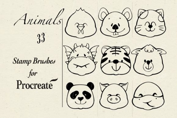 Animals Procreate Stamp Brushes