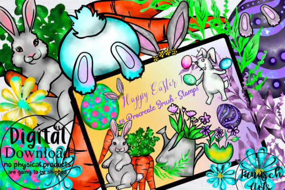Easter Procreate Brush Stamps Set