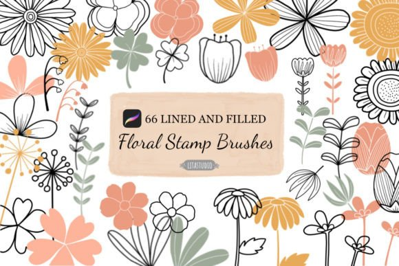 66 Botanical Procreate Stamp Brushes