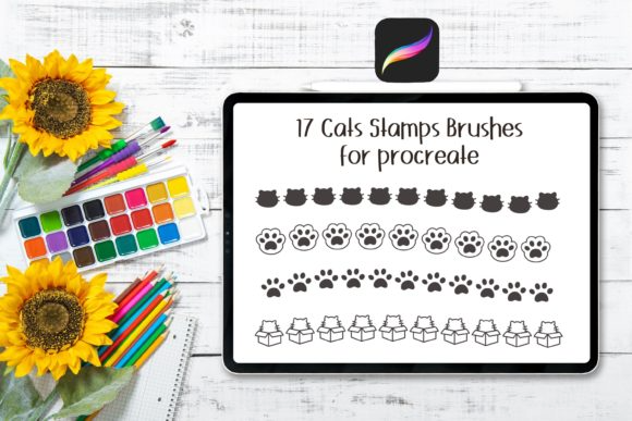 17 Cat Stamp Brush for Procreate