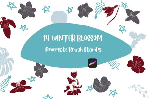 Procreate Brush Stamp Winter Blossom