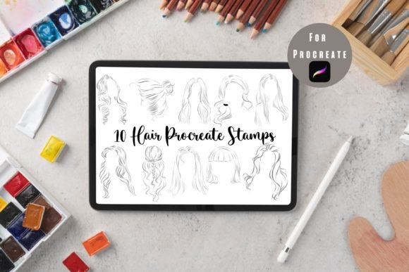 Hair Stamps Procreate Brushes