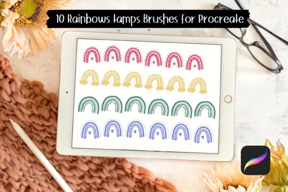 10 Rainbows Stamps Brushes for Procreate
