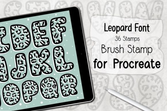 Leopard Font ‪Procreate Brush Stamp‬