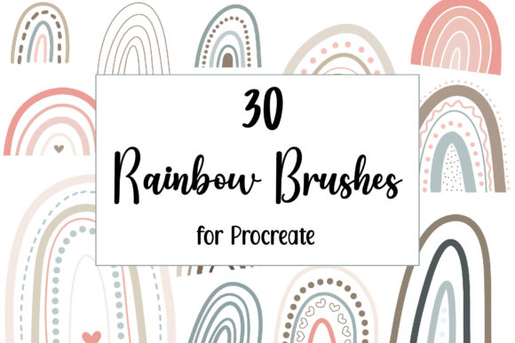 30 Procreate Boho Rainbow Brushes Stamps