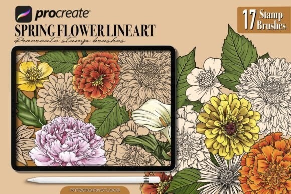 Procreate Spring Flower Stamp Brushes