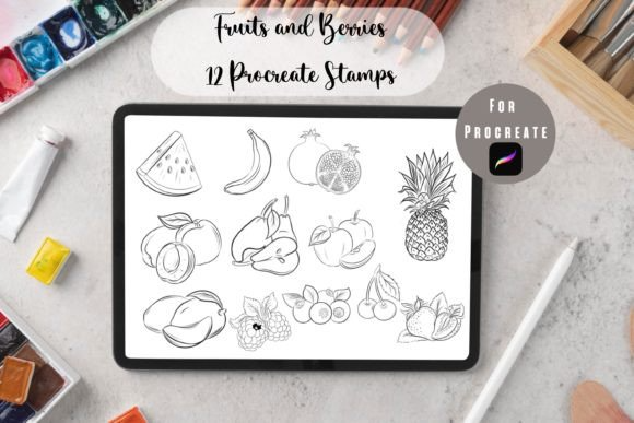 Fruits and Berries Procreate Stamps