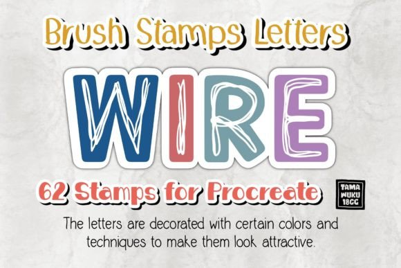 Wire Letters‪ | Procreate Brush Stamp‬