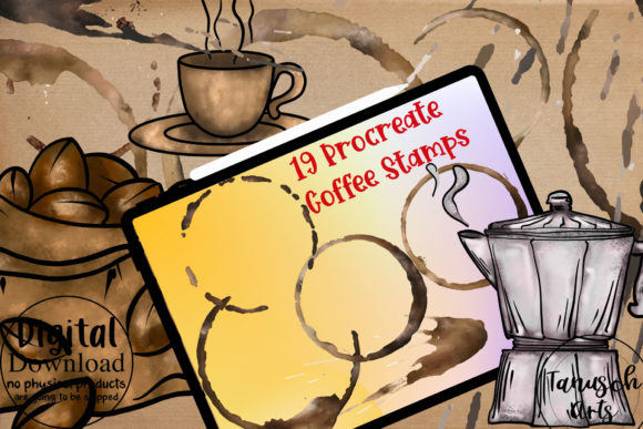 Procreate COFFEE Brush Stamps Set