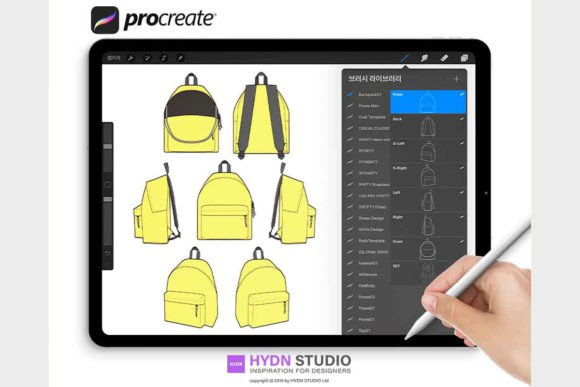 Backpack Design Set Stamp Brushes