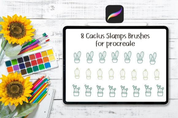 8 Cactus Stamps Brushes for Procreate
