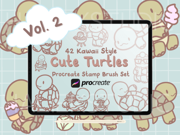 Cute Turtles Vol. 2 Procreate Stamps