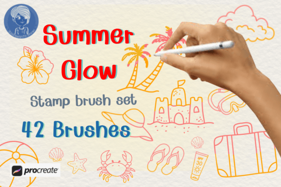 Summer Glow Stamp Brush for Procreate
