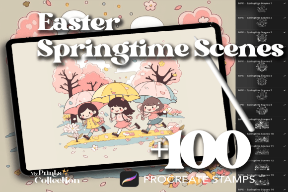 100+ Procreate Springtime Scenes Stamps