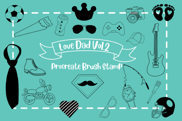 Procreate Brush Stamp Love Dad