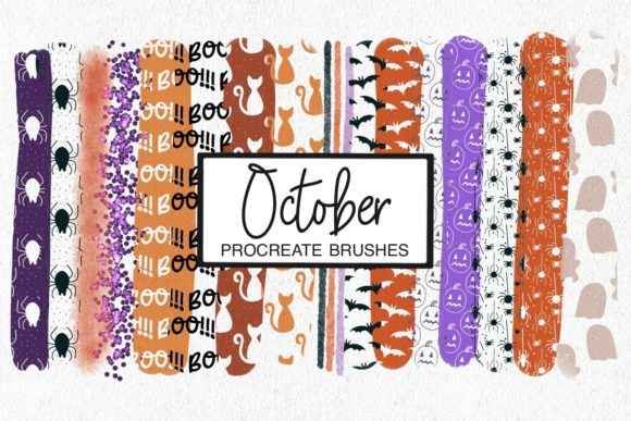 October Procreate Pattern Brushes