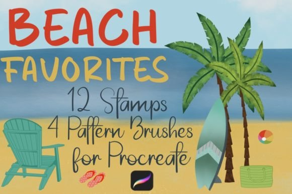Beach Favorites Stamps for Procreate