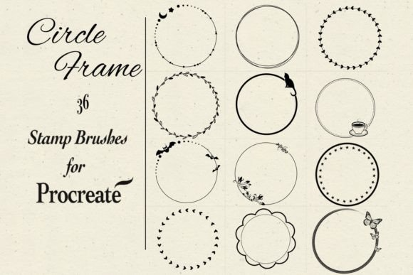 Circle Frame Procreate Stamp Brushes