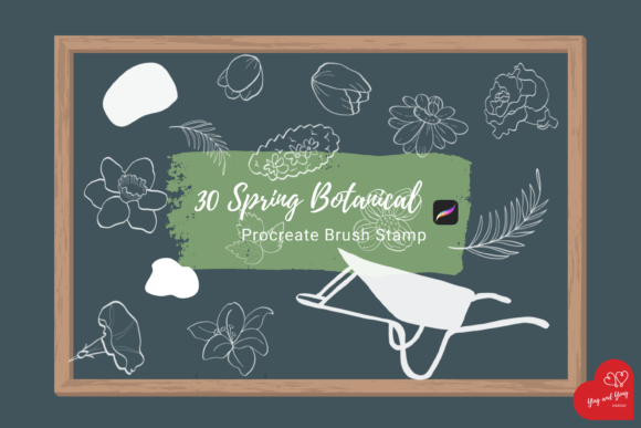 Procreate 30Brush Stamp Spring Botanical